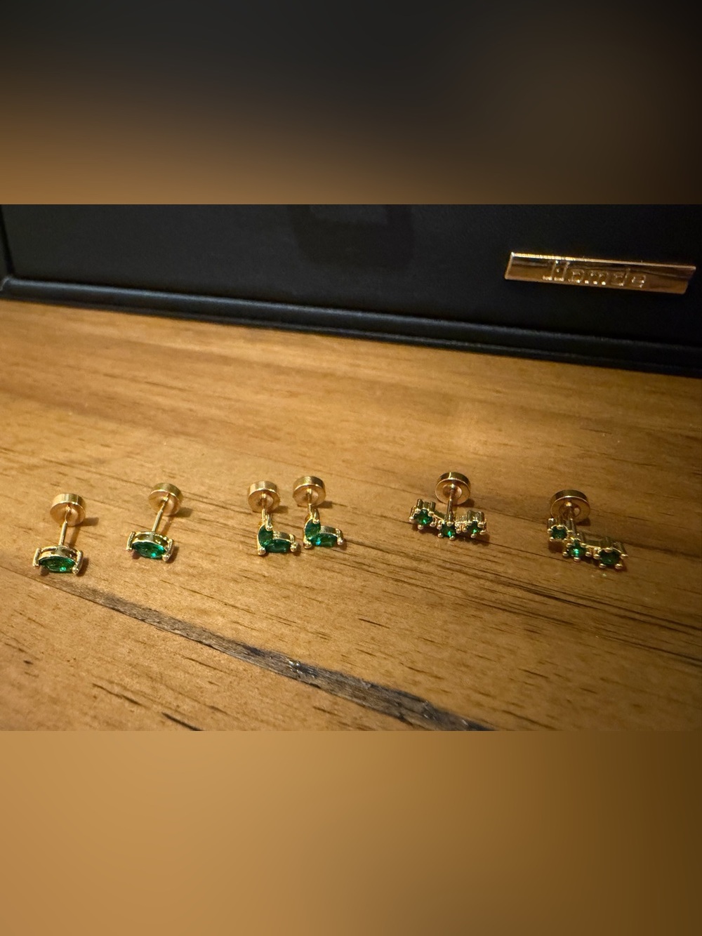 18K Gold Plated Stainless Steel Screw Back Stud Earrings